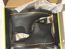 TIDEWE Men's Waterproof Pull-On Deck Boots Size 7 Neoprene Rubber Ankle Blk/Org