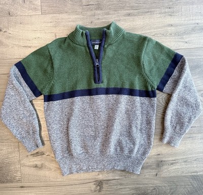 Andy & Evan 100% Cotton Quarter Zip Sweater Kids 6Y Colorblock Preppy Collegiate