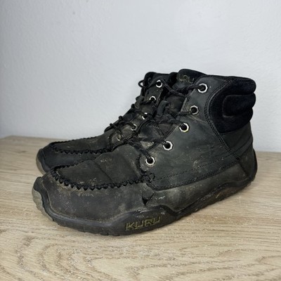 Kuru Quest Black Leather Plantar Fasciitis Chukka Boots Mens Size 10.5 M EU 42