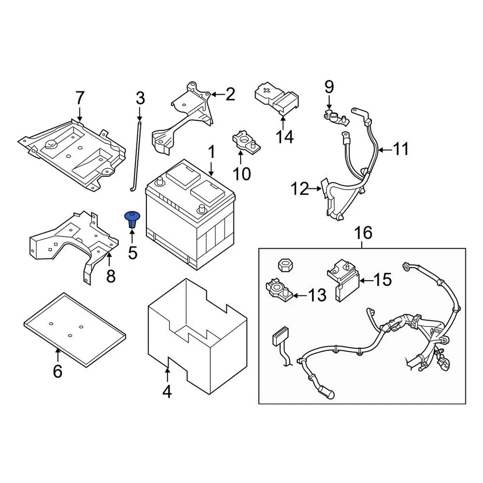 For Nissan Altima 2013-2018 Nissan 015530151U Battery Cover Clip Foto 3 de 4