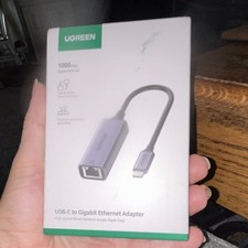 UGREEN USB-C to Gigabit Ethernet RJ-45 Female Adapter 1000 Mbps, Gray