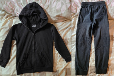 Schwarz Hoodie + Jogginghose Jungen Mädchen Kinder 10-11 Jahre Loungewear Set Paket
