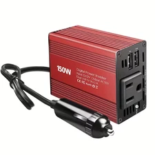 AC Converter Vehicle Adapter Plug Outlet with 3.1A Dual USB Car Charger