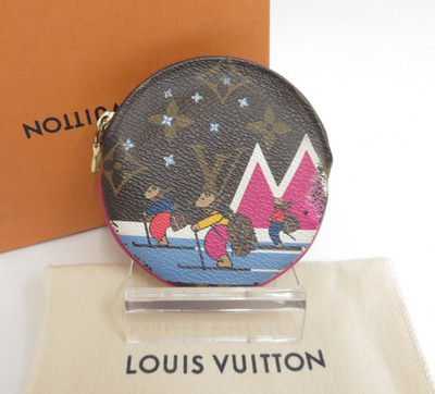 LOUIS VUITTON Monogram Printed Porte Monnaie Ron Coin Purse Geldbörse F#46137