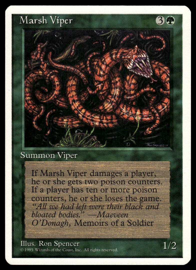 MTG Fourth Edition - Marsh Viper - Lightly played
