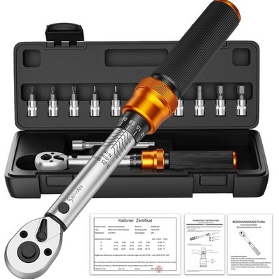 13TLG Klein Drehmomentschlüssel Fahrrad 3-25NM, 1/4 Zoll Torque Wrench Set, 7...