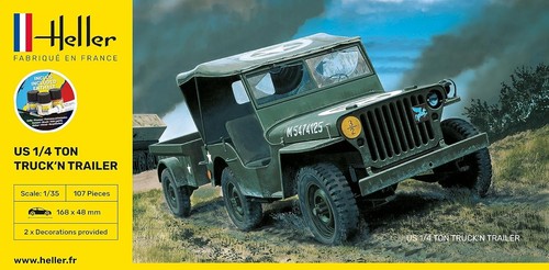 Maquette véhicule militaire : Starter Kit : US 1/4 Ton Truck'N Trailer - Photo 2/7