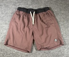 Vuori Men  s Kore 7  Shorts Lined Large Saltwater Red Everyday Active Gym V302