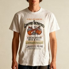 Lynyrd Skynyrd Florida Straight Rock Roll Unisex White T Shirt, Size S 5XL