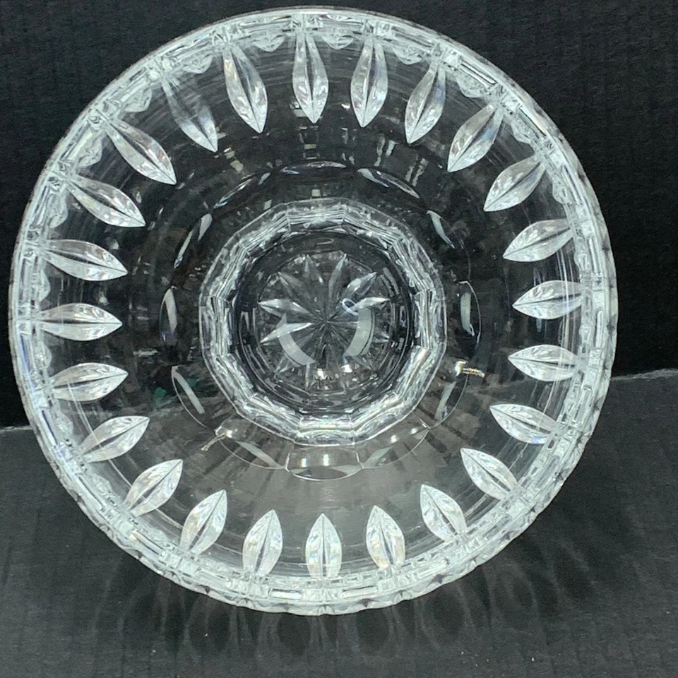 Tigela de cristal pesada corte pedestal de vidro prato de doces tigela decorativa transparente - Imagem 2 de 4