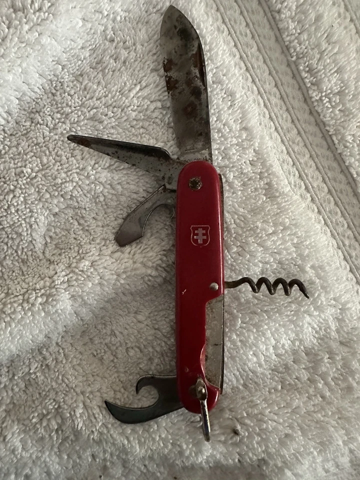 Navaja de bolsillo colonial vintage con herramientas EE. UU. Foto 2 de 2