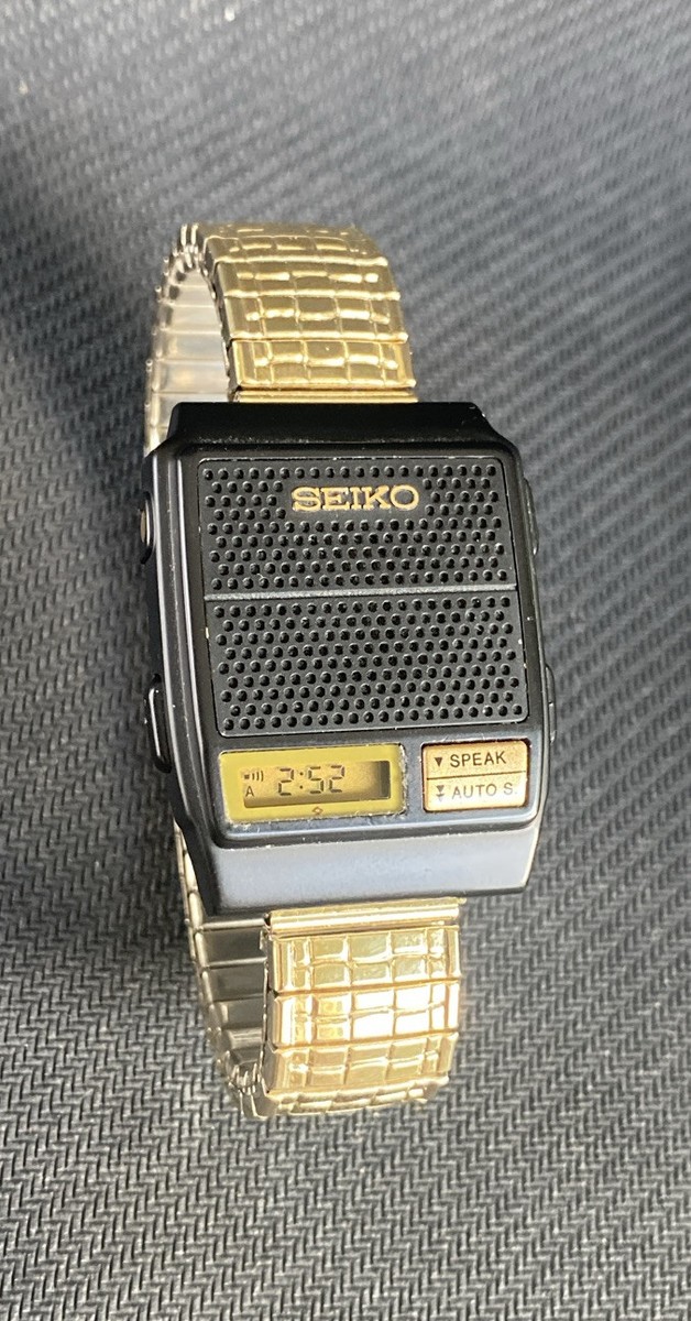 Vintage Seiko Talking Mens Watch A966 With Case Looks Like NOS