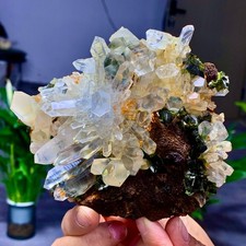 370G Natural Garden quartz cluster specimen tourmaline mineral healing SiChuan