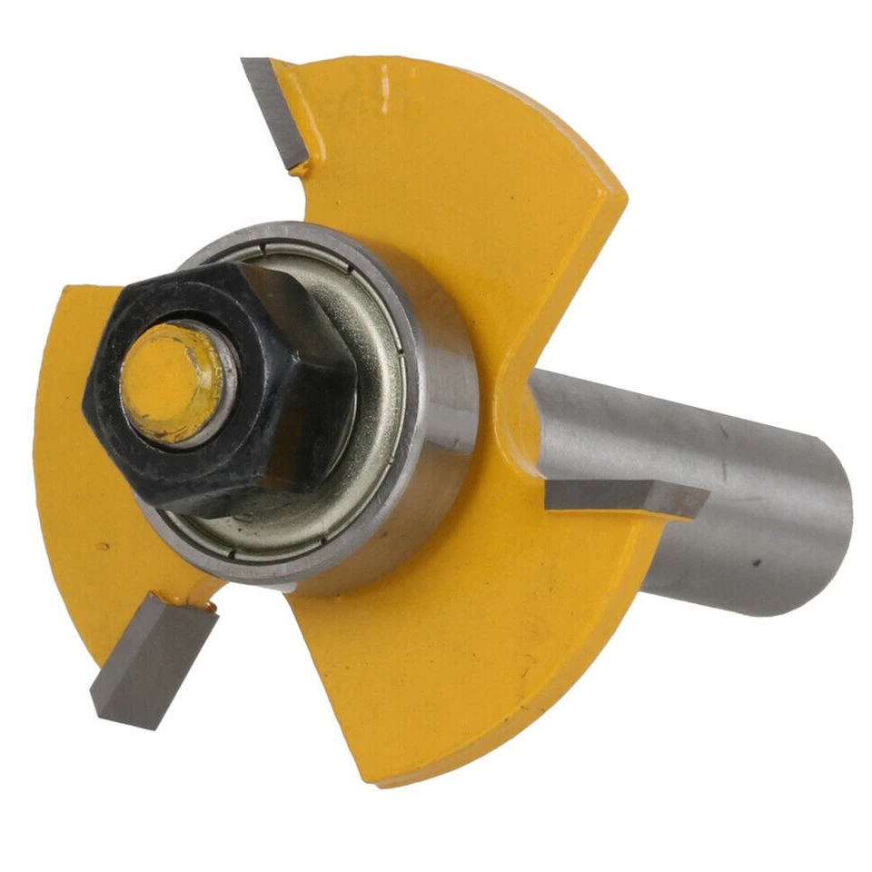 Kit Tongue & Groove Router Bit 1/2" Shank T-shape 3-teeth Wood Milling Cutter Hb - Image 4 of 4