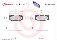 Bremsbelagsatz Scheibenbremse Prime Brembo P 83 140 FüR Toyota Hilux 7 Pick Up