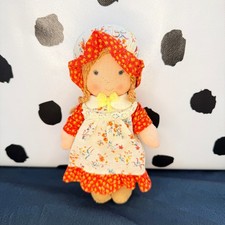 Knickerbocker Holly Hobbie Friend Carrie Rag Doll Red Floral Vintage