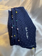 Paul Smith Men's Navy Multicolor Polka Dot Cotton Embroidered Handkerchief