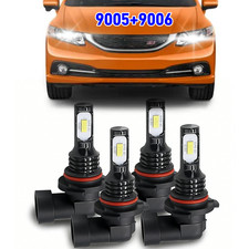 For Honda Civic Sedan 4-door 2004-2015 10000k Led Headlights Bulbs Hilo Lights