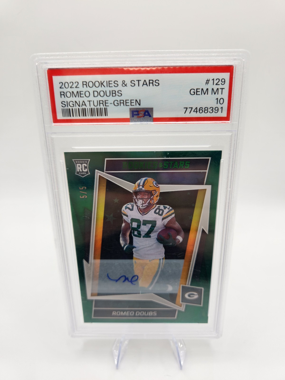 Romeo Doubs Panini Rookies & Stars #129 Signature-Green