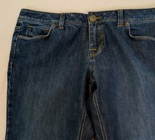 Lands' End Stretch Jeans Women's 6 Blue Inseam 29.5" Waist 33" Cuff 6" Across