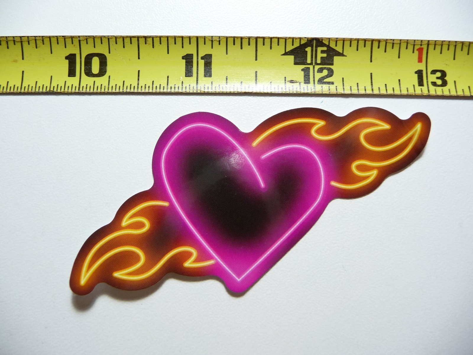 Flaming Heart Neon Love Sticker Decal Playful Colorful Design