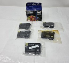 5 Genuine Epson 200 Ink Cartridge Black  Color XP300 XP310 WF2530 WF2540 WF2520