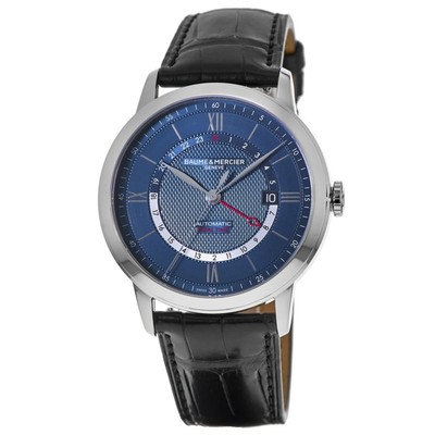 New Baume & Mercier Classima Automatic Blue Dial Black Men's Watch 10482