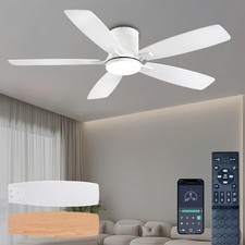 Ceiling Fans with Lights, 52 inch Low Profile Ceiling Fan with Light and Remo...