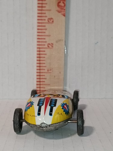 VINTAGE TIN LITHO MINI MINIATURE CAR MADE JAPAN RACE INDY STYLE MOBIL RACING TOY - Picture 4 of 5