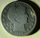 1905 Barber Liberty Head Half Dollar 50C Circulated U.S. Coin