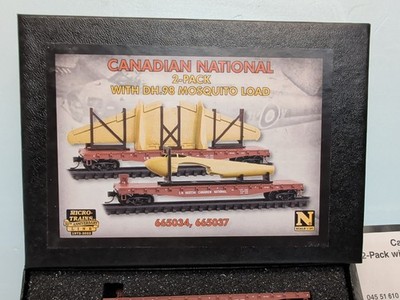 N Scale CN Flat Car #665034/#665037 w/Mosquito Load Micro-Trains 99302202