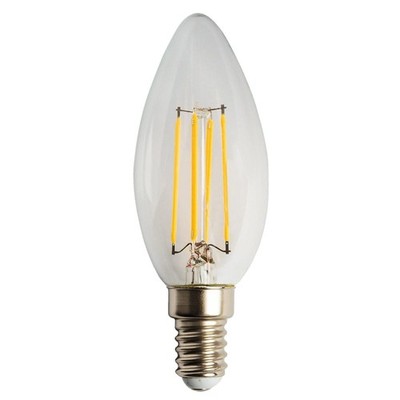 LED Leuchtmittel E14, C35, 4W, Kerzenform, Glühfadenimitation, klarer Glaskolben