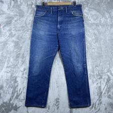 Vintage 70s Wrangler 13MWZ Jeans Mens 38x30 Whisker Fade Great Wash SCOVILL Zip