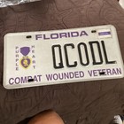 Florida Auto Tag Purple Heart Antique Original — photo 1