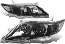 Pair Projector Headlights Compatible with 10-11 Toyota Camry, Black Housing Clea