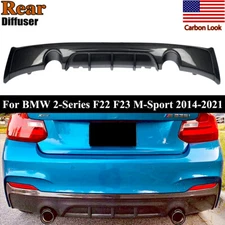 Carbon Look Rear Diffuser Bumper Lip For BMW 2-Series F22 F23 235i M240i 2014-21