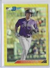 2020 Bowman Heritage Chrome Prospects Colton Welker Yellow Refractor #/75