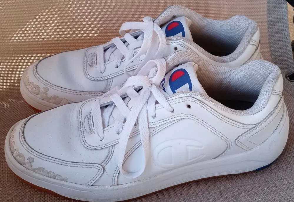 Champion Super C Court Low Womens 9.5 Sneakers Shoes White Embroidered