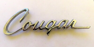 Vintage Original Ford Mercury Cougar Car Script Emblem with Part Number