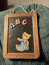 Portugal Slate Chalkboard Bear ABC Wall Hanging
