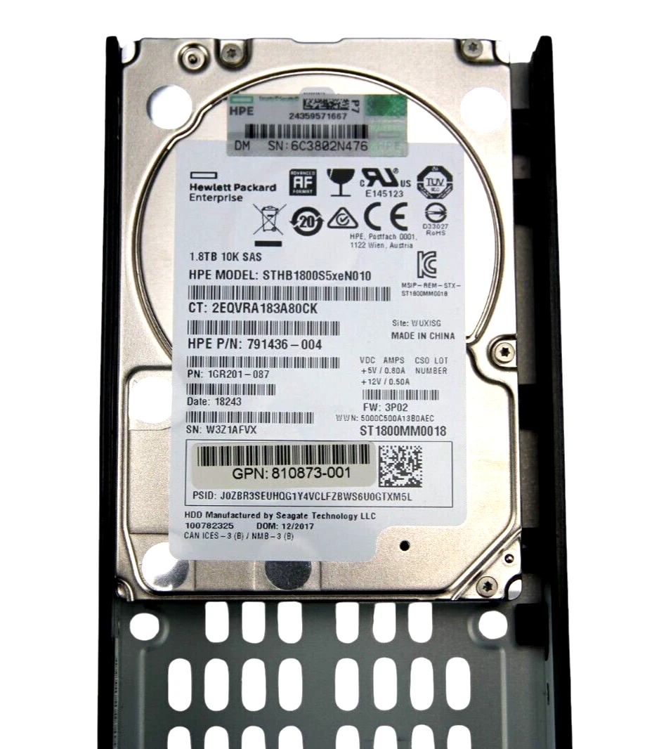 HPE 3PAR StoreServ 8000 1.8TB 10K SAS 12Gb/s SFF 2.5