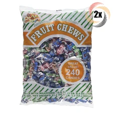 2x Bags Alberts Fruit Flavored Chews Assorted Flavors | 240 Candies Per Bag