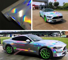 Bubbles Free Flat Laser Chrome Chameleon Car Suv Hood Roof Vinyl Wrap Sticker Us