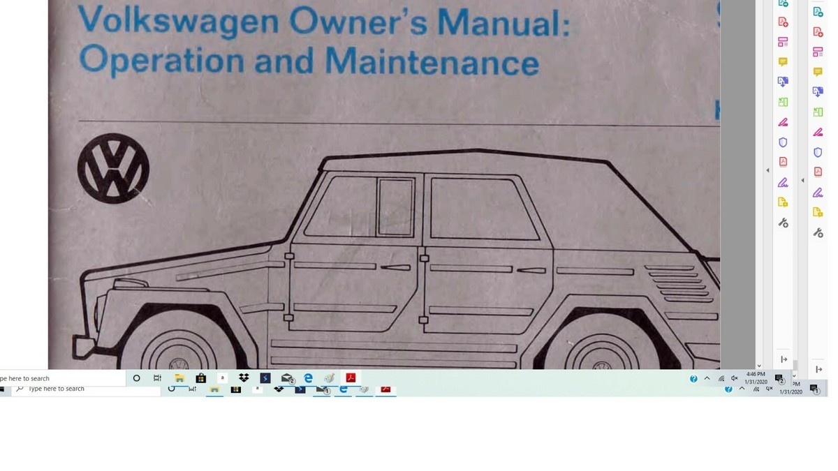 VW thing type 181 manual collection 22 parts service accessories
