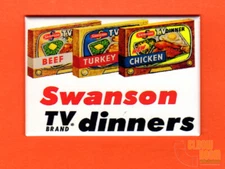Swanson TV Dinner vintage ad 2x3" fridge/locker magnet 
