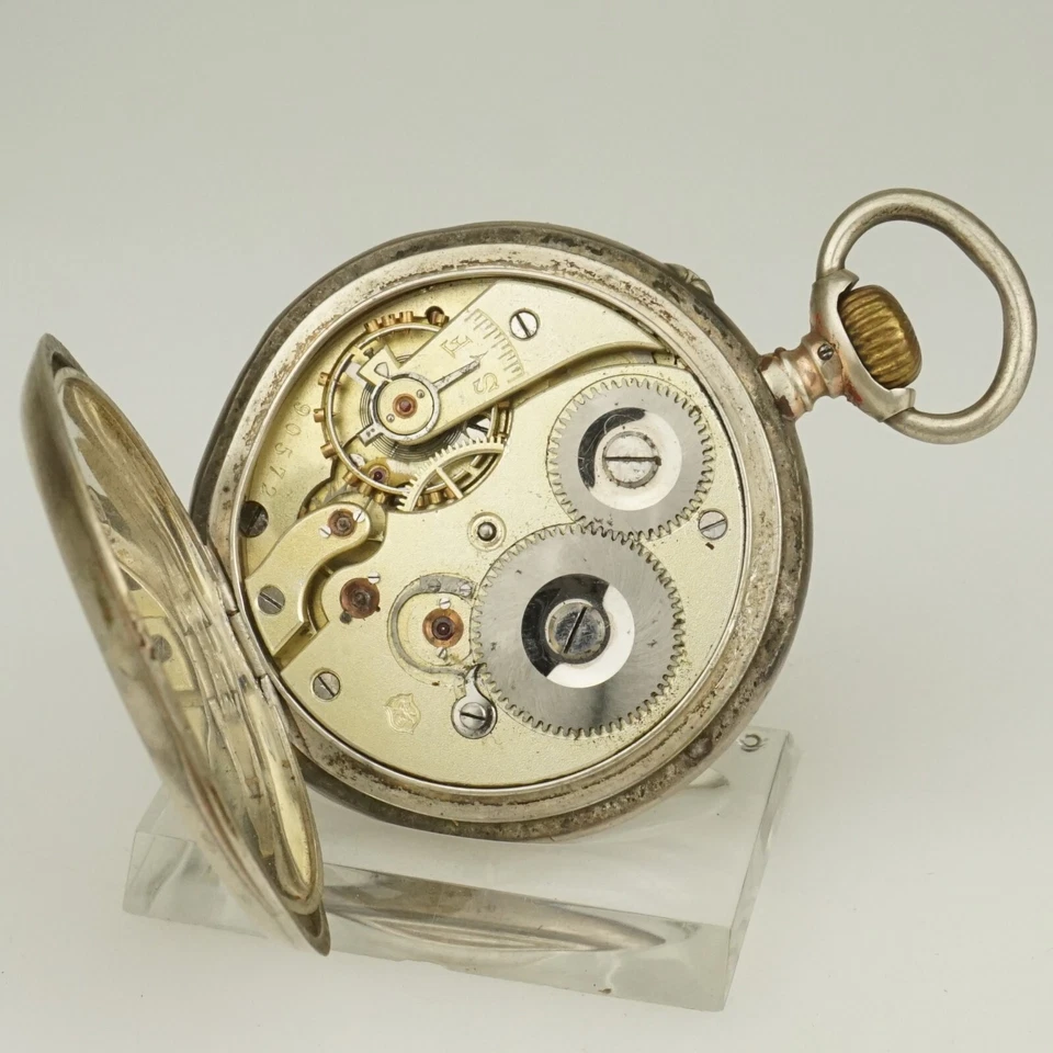 罕见! 沙夫豪森IWC万国表银色怀表男士无保险丝双工无中继器RAR — 第 2/4 张图片