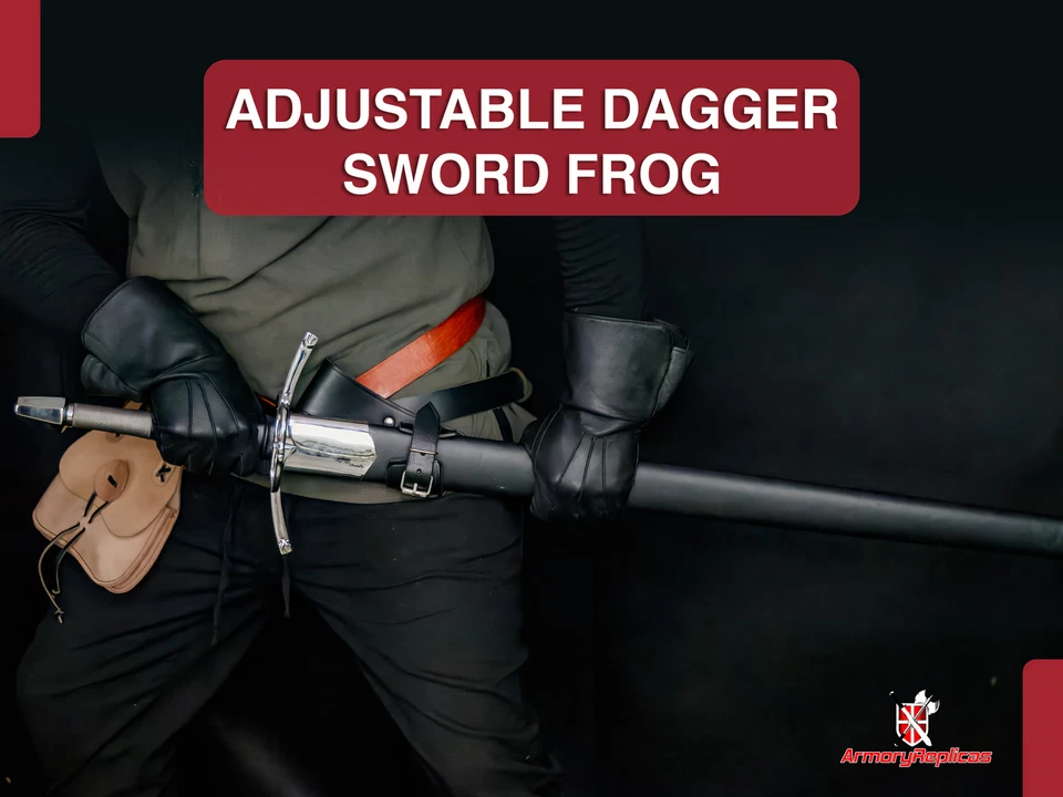 Funda Daga Rana Espada Rana Cuero Medieval Ajustable PARA Feria Renacentista y LARP Foto 2 de 4