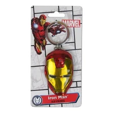 Iron Man Head Face Colored Pewter Keychain Key Chain Clip New Marvel Comics