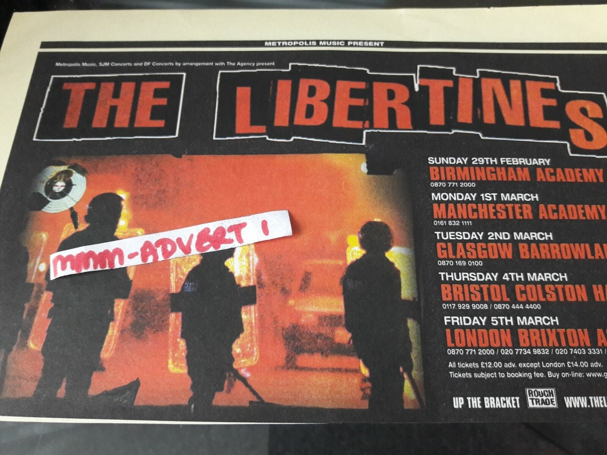 THE LIBERTINES - LIVE TOUR 2004 2002 2003 magazine advert / magnet