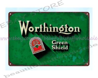 1935 Worthington Green Shield beer metal tin sign Cottage Farm wall hangings